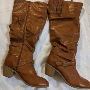 Brown knee-high boots